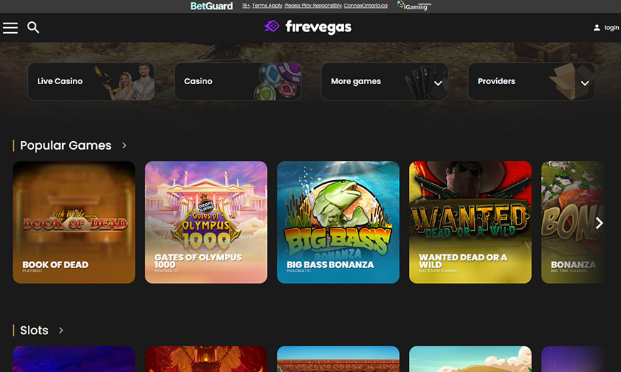 Firevegas Homepage